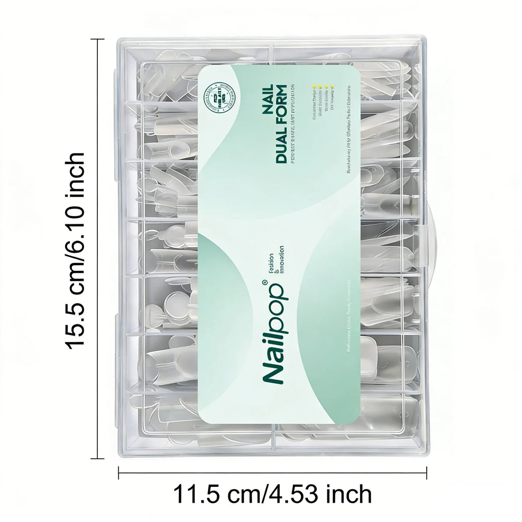 Nailpop 140pc French Line Dual Forms Nail Tips – 14 Sizes Nail Extension Forms Qme