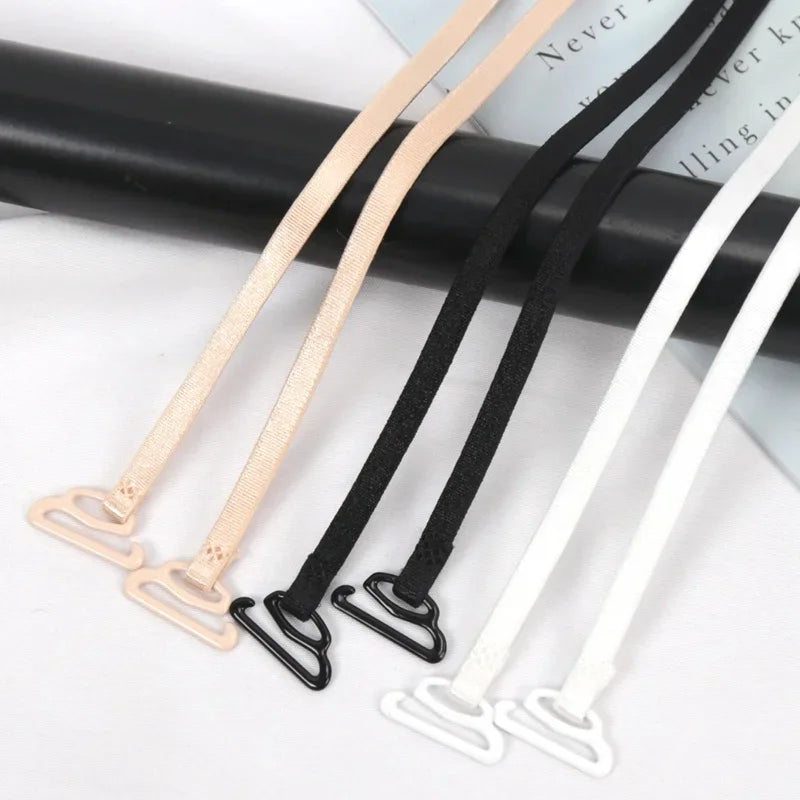 Women's Elastic Nylon Bra Straps – Thin Non-Slip Spaghetti Bra Straps Qme