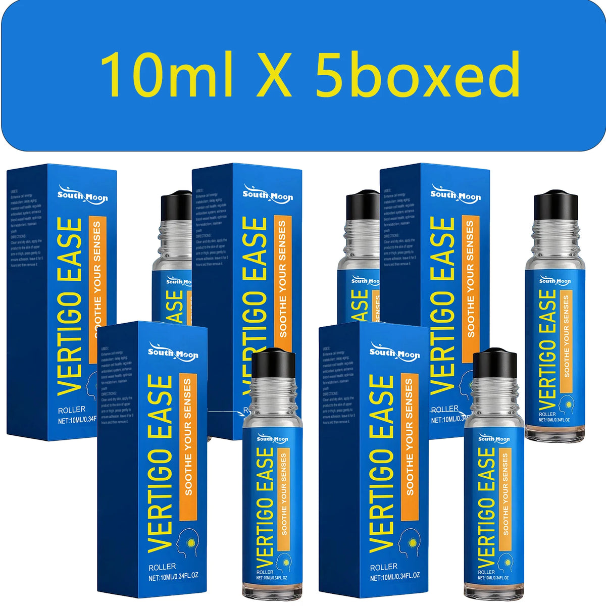 South Moon Herbal Roll-On – Soothing Cooling Comfort | 10ml Herbal Wellness Roll-On Qst 10ml x 5boxed