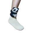 Cartoon Fluffy Slipper Socks – Thermal Women's Winter Socks Fluffy Slipper Socks Qme B One Size