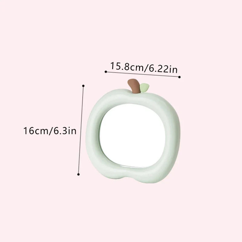 Apple-Shaped Decorative Makeup Mirror for Desk & Bedroom Decorative Makeup Mirror Qme