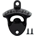 Vintage Wall Mounted Beer Bottle Opener with Keyring | Zinc Alloy Wall Bottle Opener Qme A4 Black