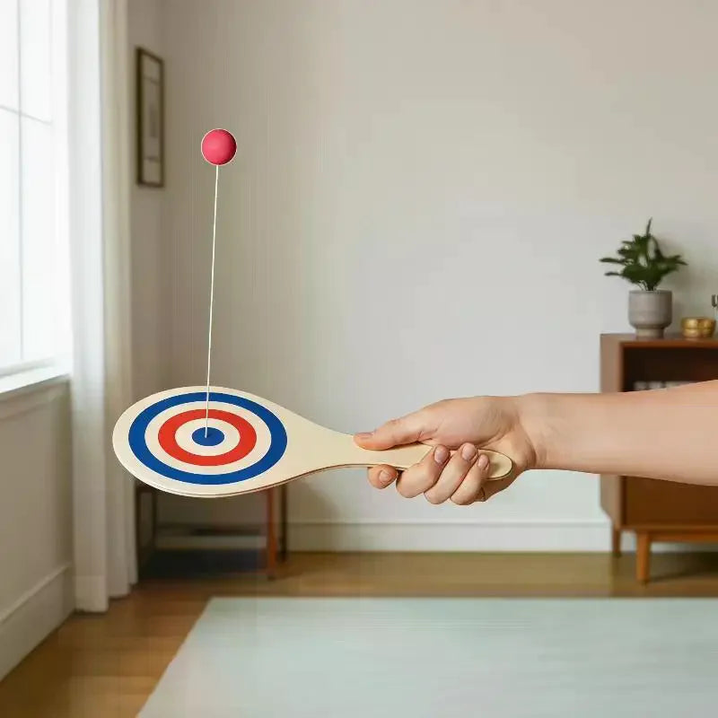 Wooden Paddle Ball Game – Hand-Eye Coordination Training Toy Paddle Ball Toy Qme