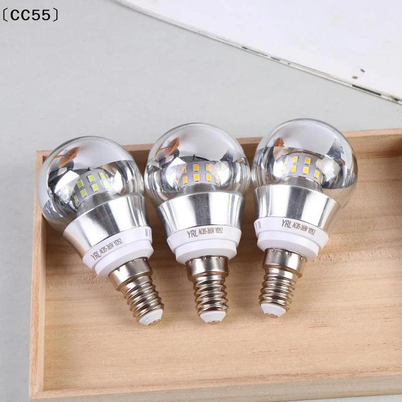 LED Mirror Bulb Half Silver 5W E27/E14 Filament Ball Lamp LED Decorative Bulb Qst