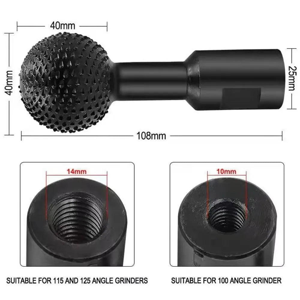 Spherical Spindle Wood Carving Polishing Bit for Angle Grinder Grinder Carving Bit Qme