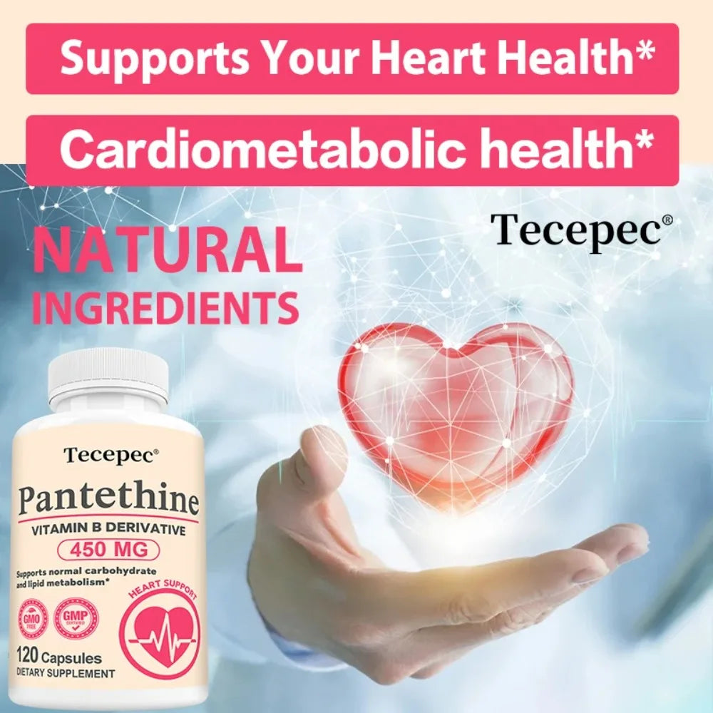 Pantethine Supplement – Metabolism, Liver & Heart Support | Non-GMO Dietary Supplement Qst