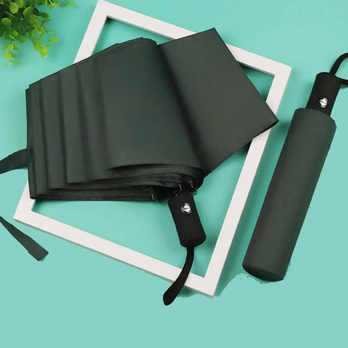 8-Rib Windproof Travel Umbrella – Rain & Sun, Multi-Color Travel Umbrella Qst Iron 8K Green