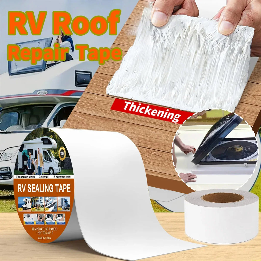 RV Roof Sealant Tape – Waterproof Weatherproof White Seal RV Roof Sealant Tape Qme