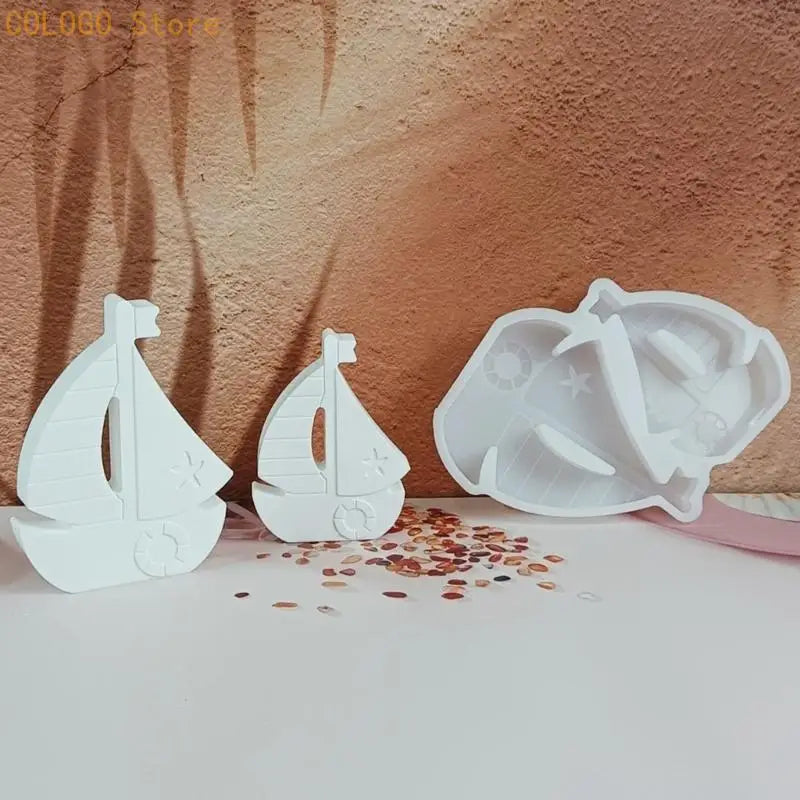 Sailing Ship Silicone Mold for Candle Soap Gypsum & Resin Crafts Silicone Craft Mold Qme