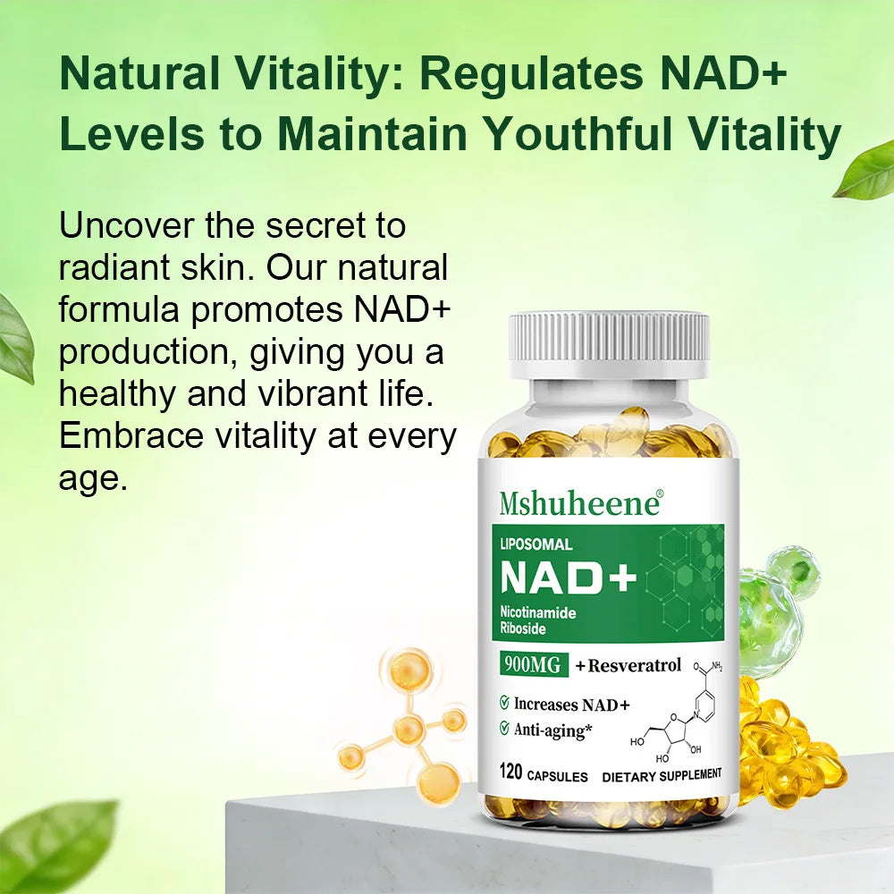 NAD+ Booster Capsules with Trans-Resveratrol & Quercetin | 60/120ct NAD+ Supplement Capsules Qst