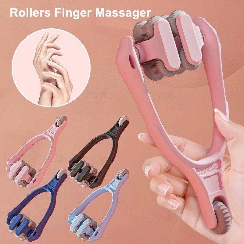 Portable Finger Joint Roller Massager – Dual-Row Elastic Handle Finger Roller Massager Qme