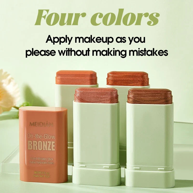 Qme Waterproof Powder Blush Stick – 4 Vibrant Shades Powder Blush Stick Qme