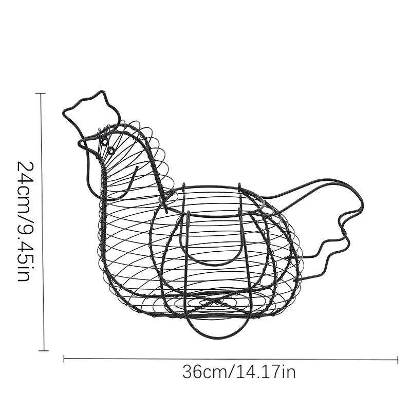 Iron Art Fruit, Vegetable & Egg Basket Organizer Rack Kitchen Storage Basket Qme