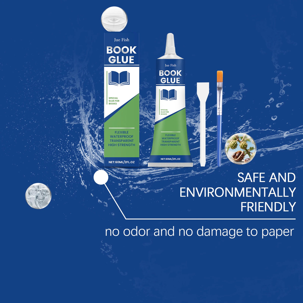 60ml Book Repair Glue – Waterproof Quick-Dry Binding Adhesive Book Repair Glue Qst