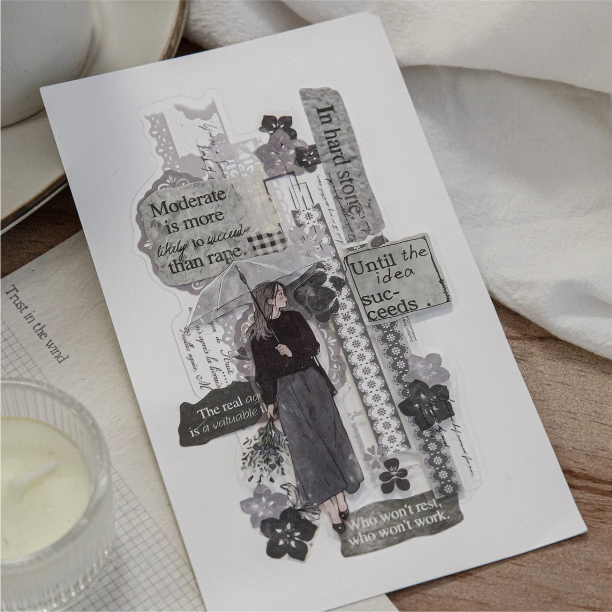 160 Sheets Embossed Guitar Note Paper Stickers DIY Scrapbook Decorative Paper Stickers Qme