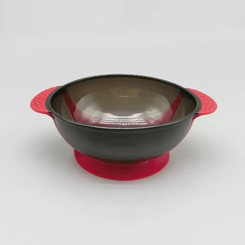 Professional Hair Dye Mixing Bowl with Suction Cup Base Hair Coloring Tool Qme Red
