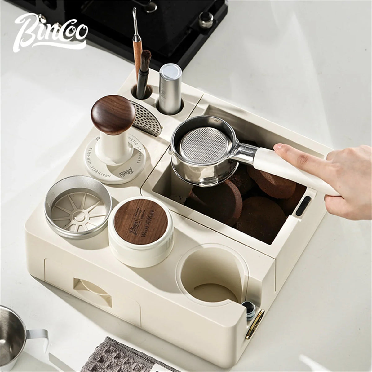 Bincoo 51–58mm Tamper Station & Portafilter Holder | Barista Kit Espresso Tamper Station Qst