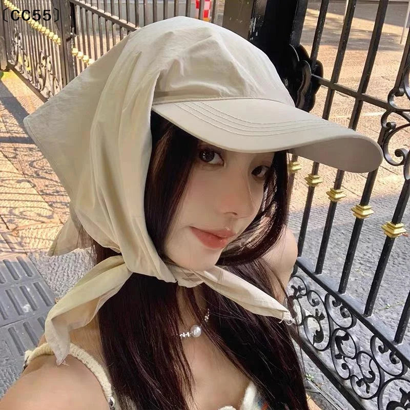 Women's Lace-Up Headscarf Baseball Cap – Trendy Sun Hat Women's Sun Hat Qst