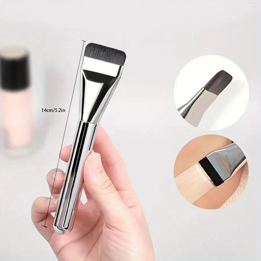 Oval Foundation Brush – Ultra-Fine Hypoallergenic Nylon | Qme Makeup Brush Qme