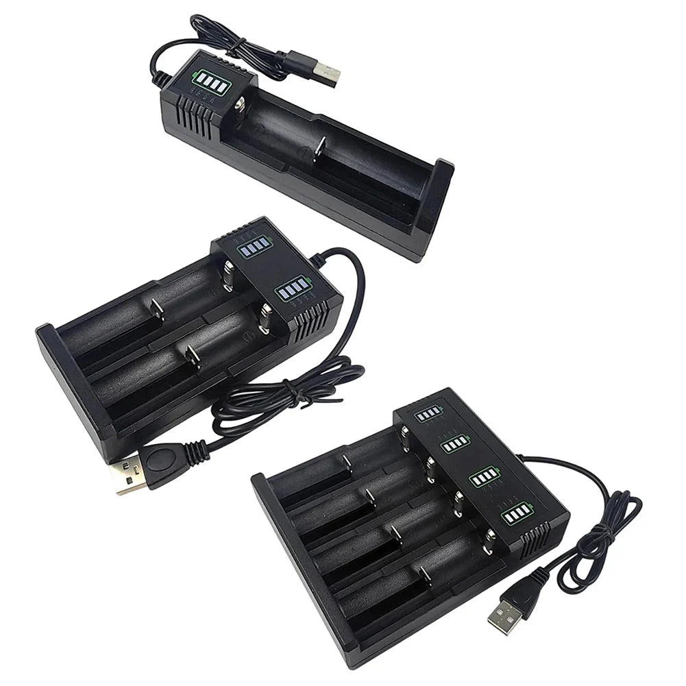 USB Smart Lithium Battery Charger – 1/2/4 Slot 18650 21700 Lithium Battery Charger Qme