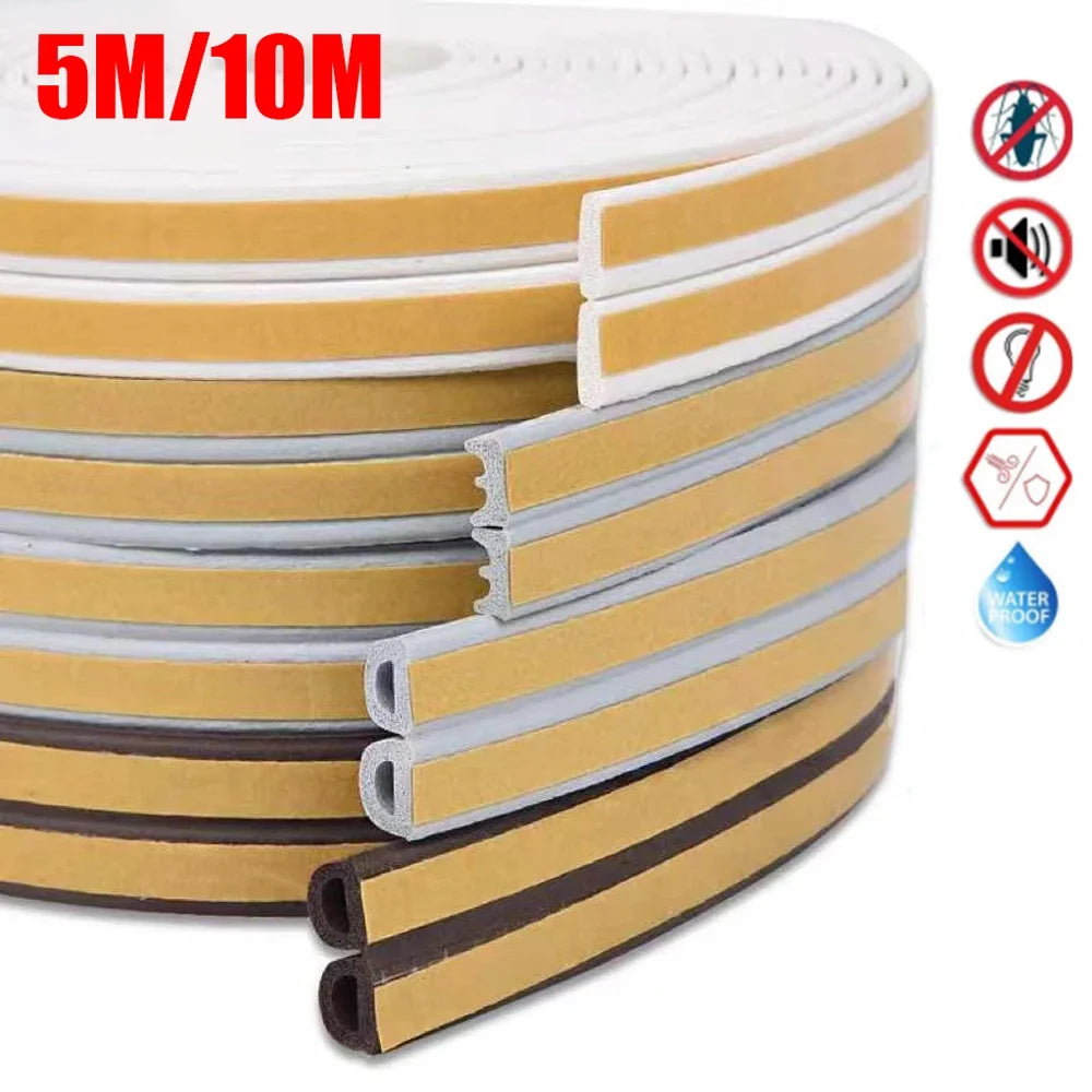 EPDM Self-Adhesive Door & Window Seal Strip 5M/10M Weatherstrip Seal Strip Qme