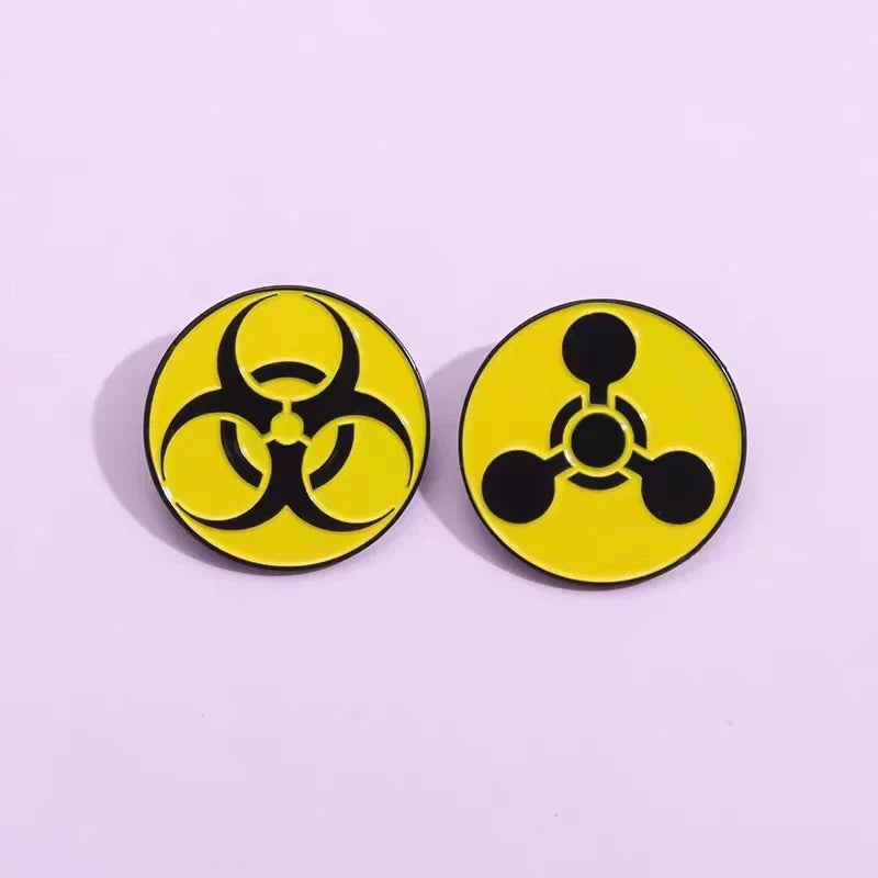 Radioactive Symbol Enamel Pin | Nuclear Sign Brooch Enamel Lapel Pin Qme