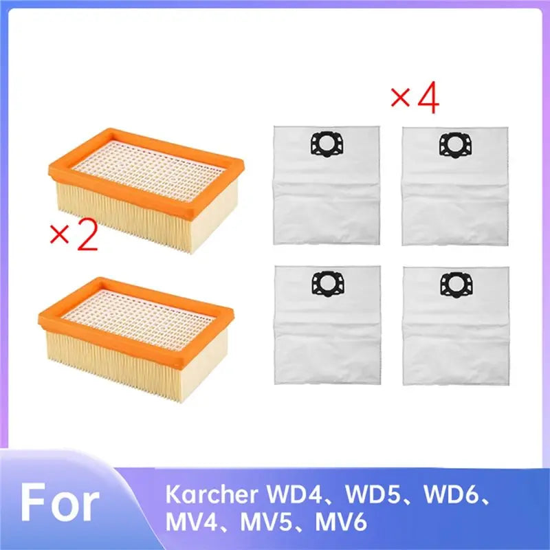 Karcher WD4 WD5 WD6 MV4 MV5 MV6 HEPA Filters & Dust Bags Kit Vacuum Cleaner Filters Qst