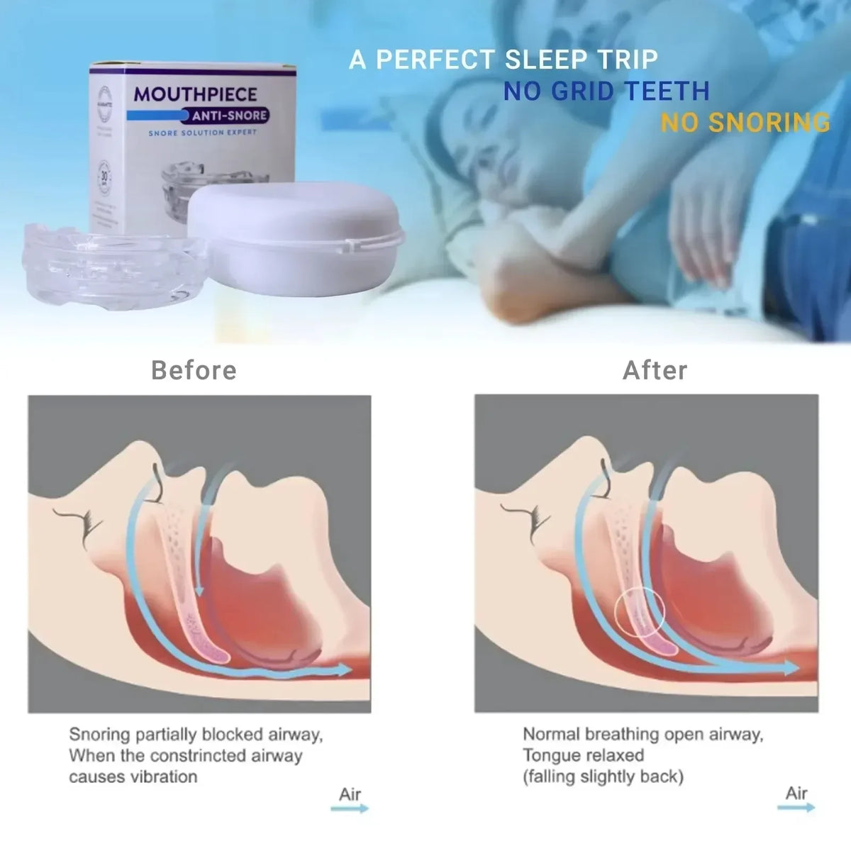 Anti-Snoring Mouth Guard & Teeth Grinding Mouthguard Anti-Snoring Mouth Guard Qme