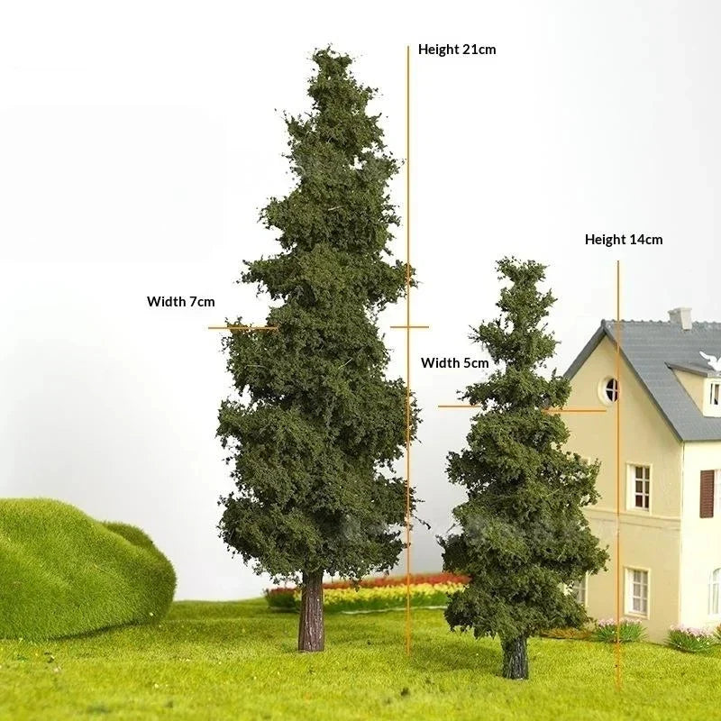 14 Miniature Pine Tree Models – Diorama & Train Layout Decor Miniature Model Trees Qme