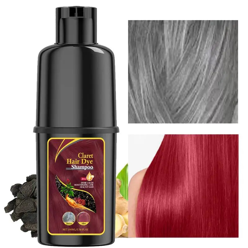 Hair Color Dye Shampoo – Black, Brown, Wine Red & Silver Hair Dye Shampoo Qme