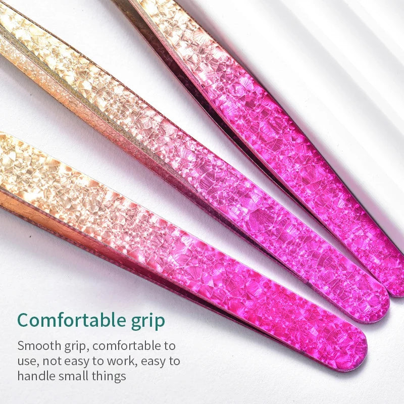 Ice Flower Anti-Static 3D Eyelash Tweezers | Lash Extensions Eyelash Tweezers Qme
