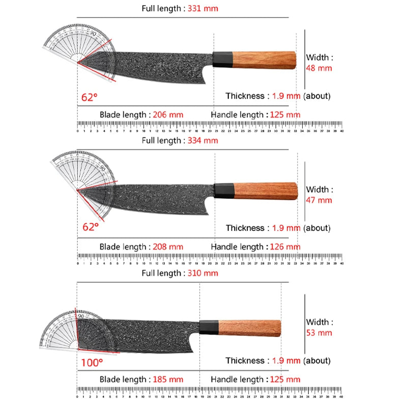 InLeung Damascus Steel Chef Knife – VG10 Hand Forged 8" Damascus Chef Knife Qst
