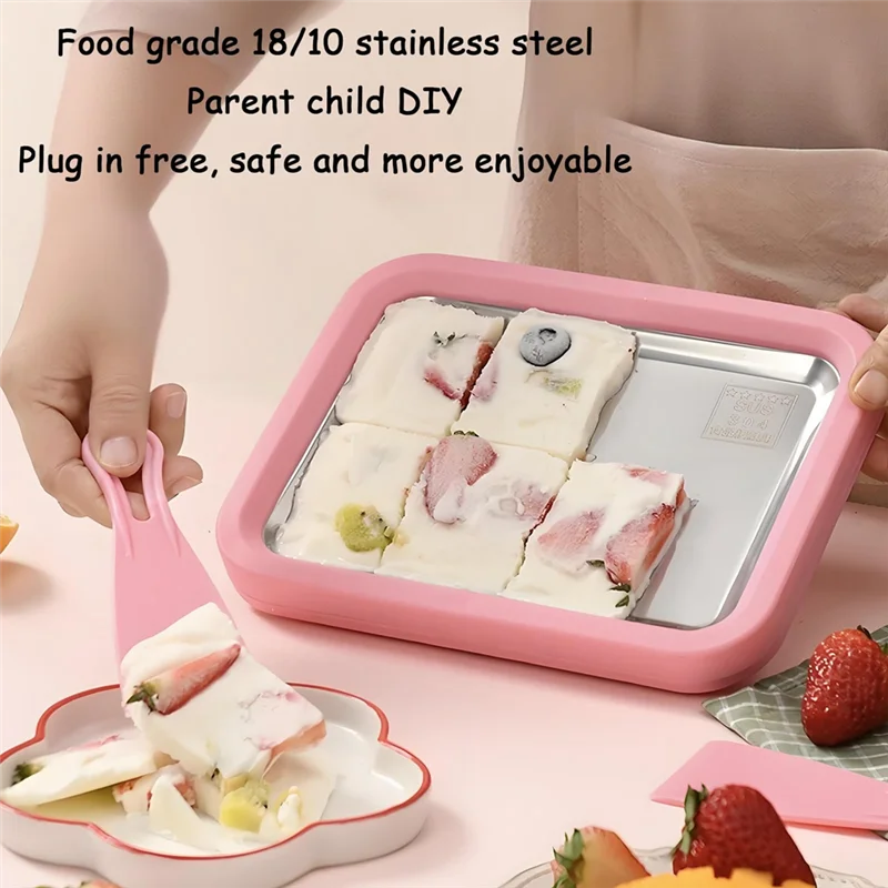 Rolled Ice Cream Maker – Stainless Steel Fried Ice Tray Ice Cream Maker Qst