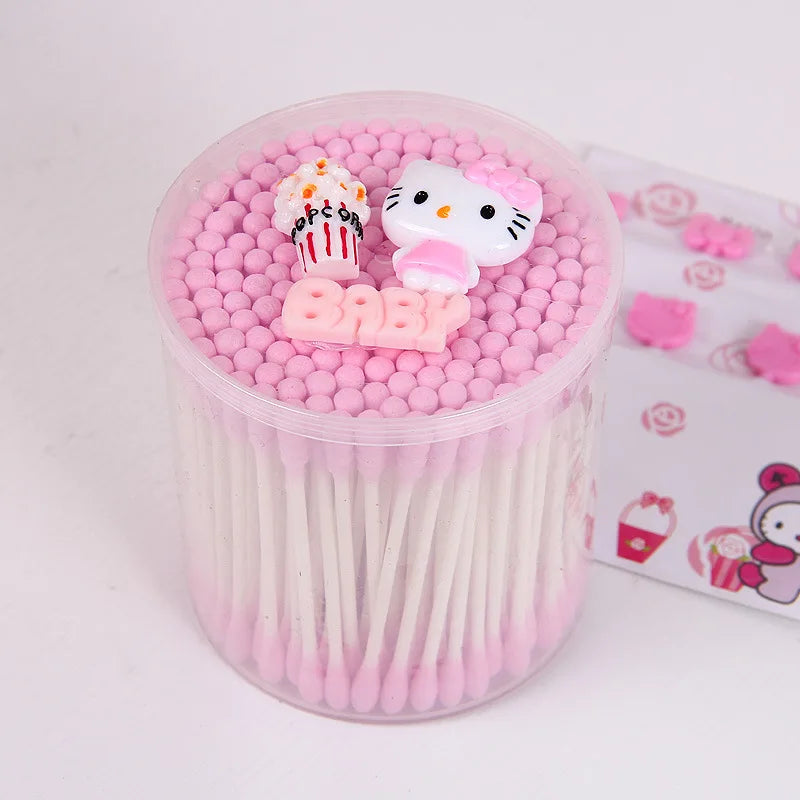 Hello Kitty Double-Ended Spiral Cotton Swabs & Makeup Remover Cotton Swabs Qme 6