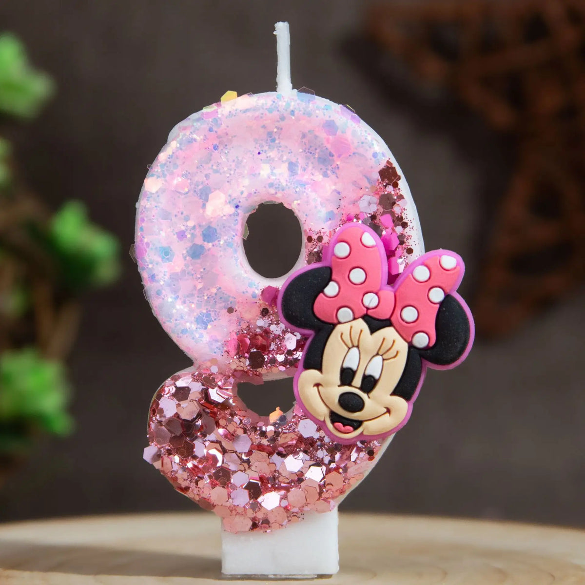 Mickey & Minnie Glitter Birthday Cake Candles Numbers 0–9 Cake Candles Qme 9