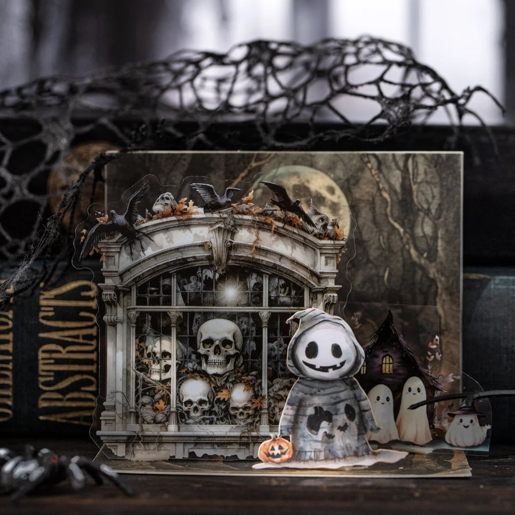 Halloween Gothic PET Stickers Scrapbooking DIY – 10 Sheets Craft Sticker Set Qme