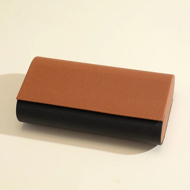 Double Layer Faux Leather Glasses Case | Magnetic Closure Eyewear Case Qme