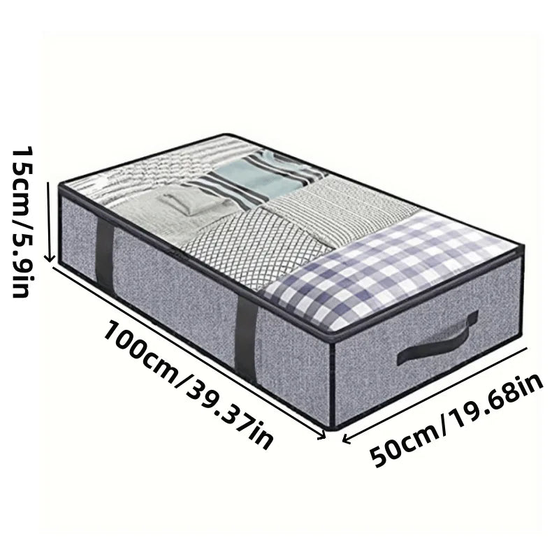 Collapsible Under-Bed Storage Bag | Non-Woven Organizer Box Under-Bed Storage Bag Qme