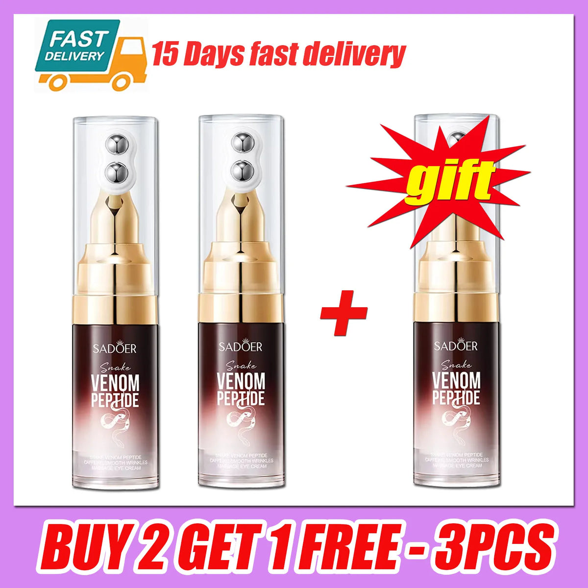 Snake Venom Eye Cream Roller Ball – Firming & Hydrating Serum Eye Cream Serum Qst Buy 2 get 1-3pcs
