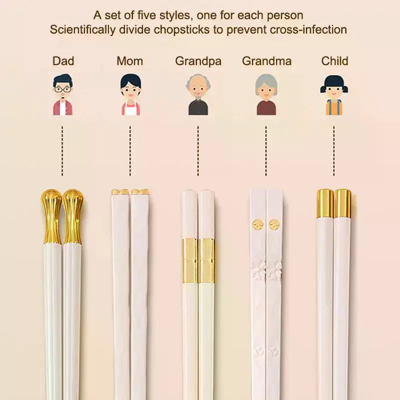Reusable Bamboo Chopsticks – White Gold Korean Sushi Set Reusable Chopsticks Qme