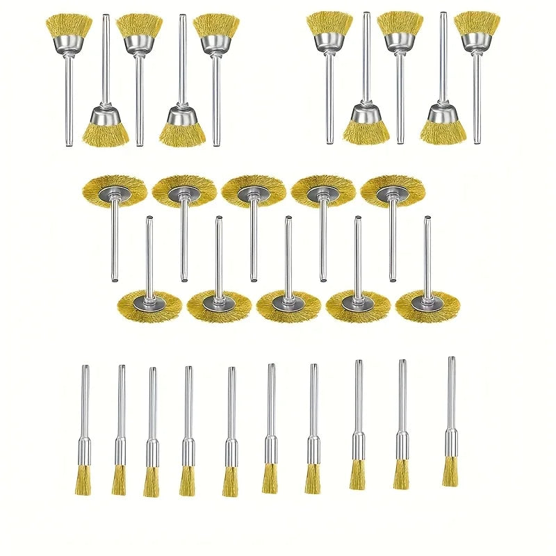 Wire Brush Brass Bit Set for Cordless Screwdriver – Rust Removal Wire Brush Bit Set Qme copper wire brush