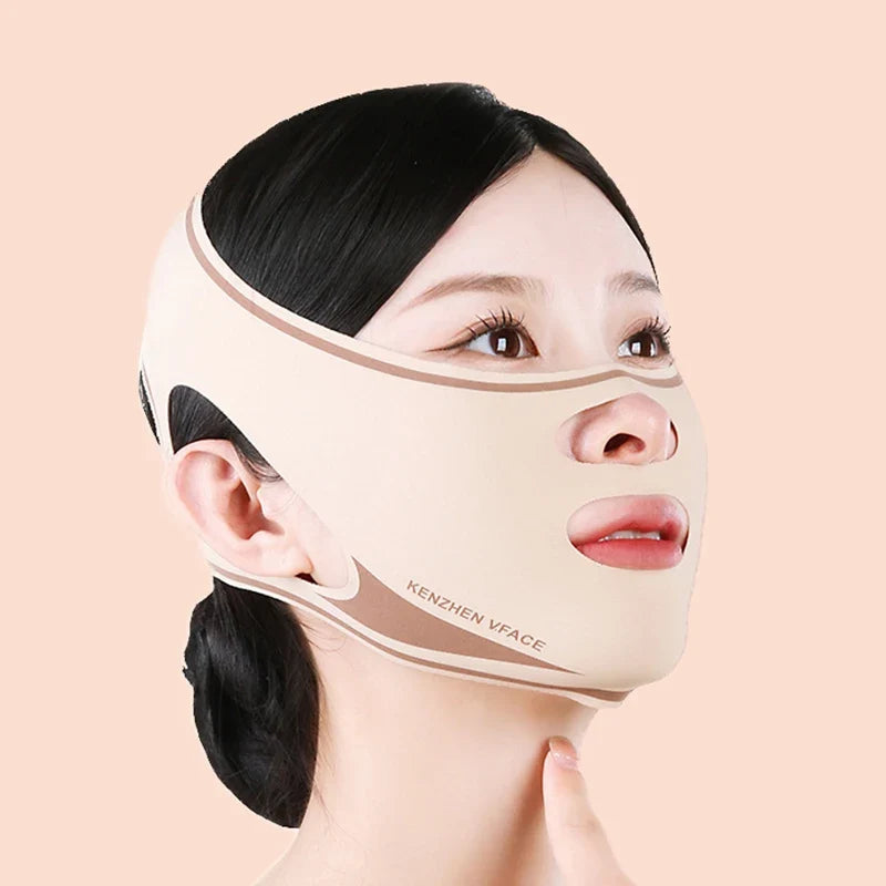 V-Shape Chin & Cheek Lifting Face Band | Elastic Polyester Face Lifting Band Qme A1