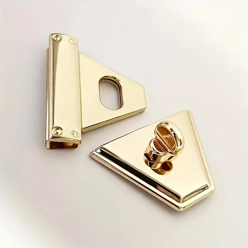 Metal Triangle Turn Lock Clasp – DIY Handbag Purse Hardware Bag Hardware Clasp Qme