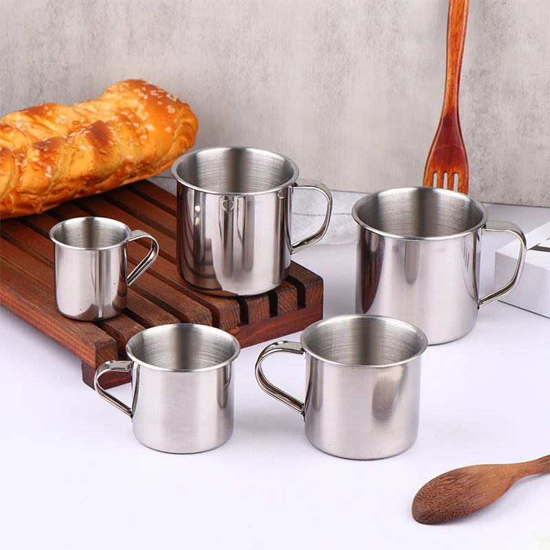 Stainless Steel Coffee Mug with Handle – Camping & Travel Stainless Steel Mug Qst