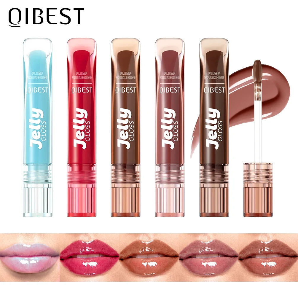 QIBEST Mirror Jelly Lip Gloss – Shiny Moisturizing Gloss Jelly Lip Gloss Qme