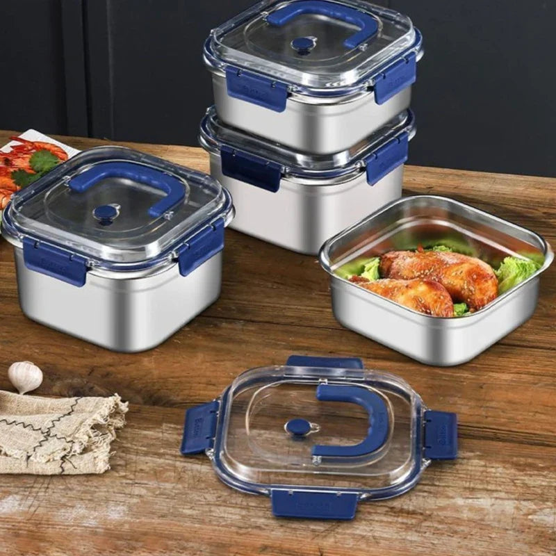 Stainless Steel Bento Box with Lid – Portable Lunch Container Stainless Steel Bento Box Qme