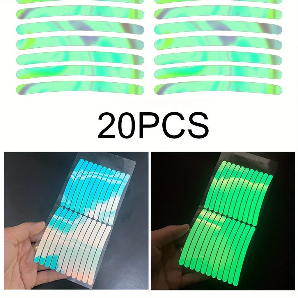20 Colored Reflective Strips Self-Adhesive Car & Moto Stickers Reflective Car Stickers Qme