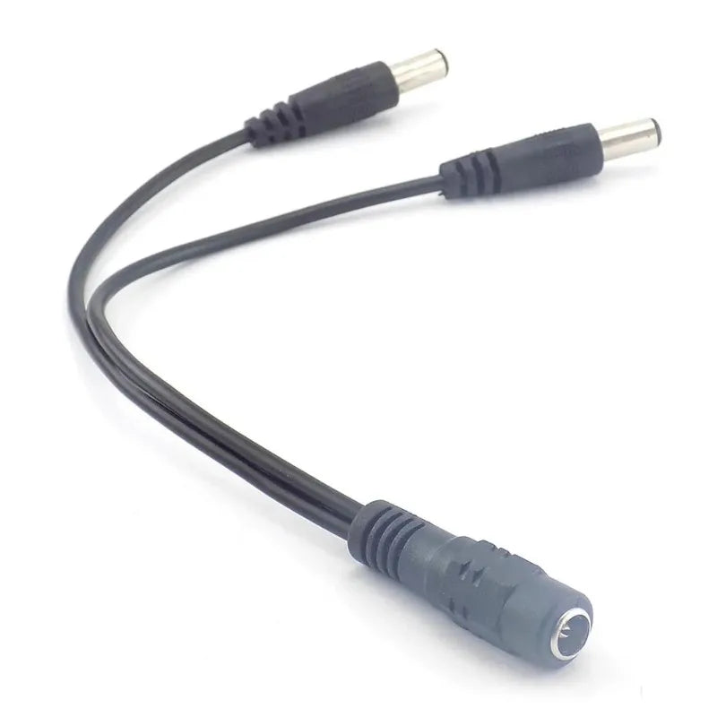 1-to-2 DC Power Splitter Cable 12V Surveillance & LED DC Power Splitter Cable Qme
