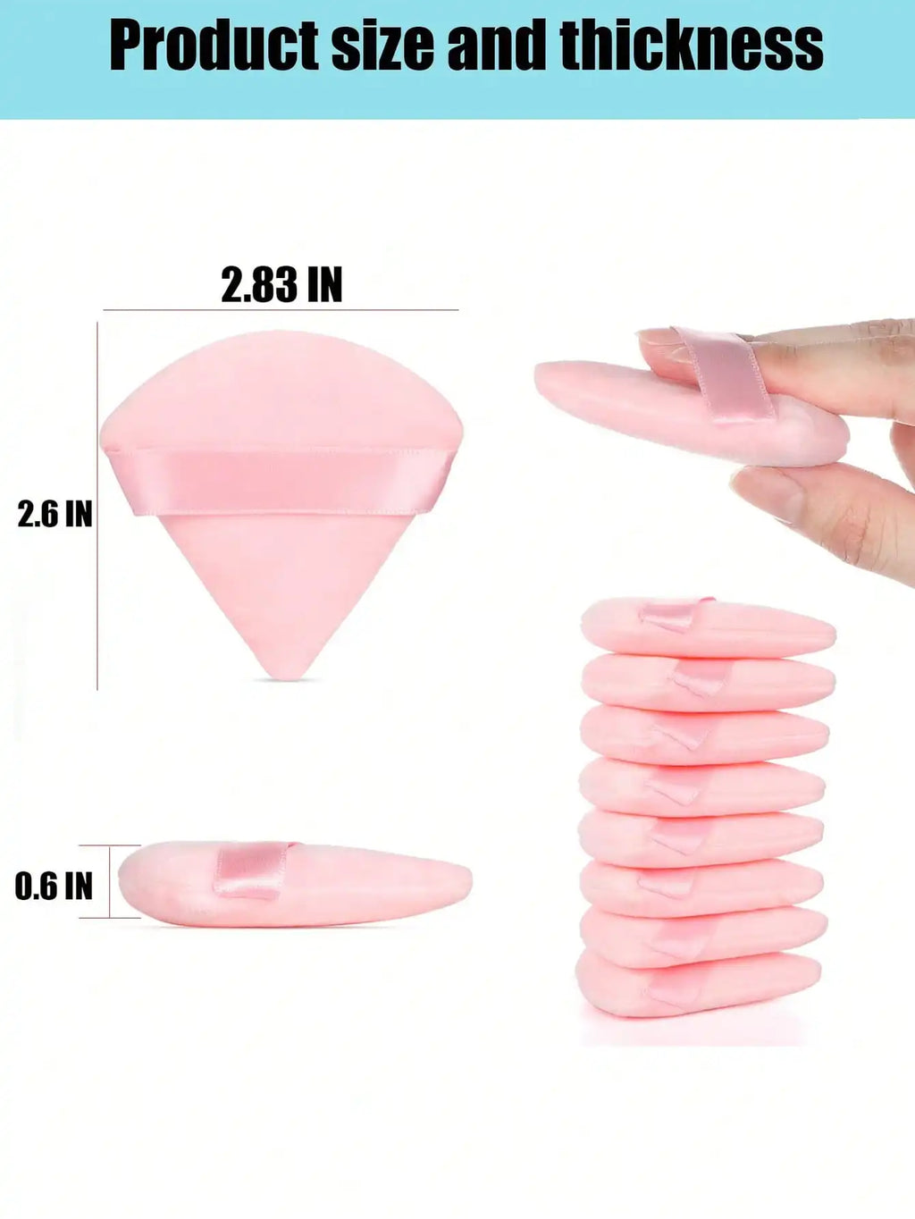 Triangular Powder Puff – Reusable Makeup Tool | Qme Makeup Applicator Puff Qme