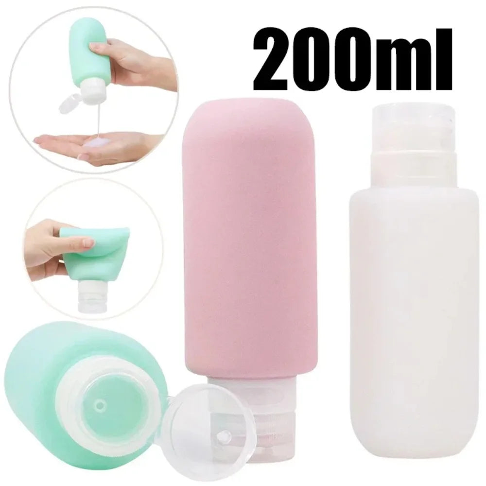 200ml Silicone Refillable Travel Bottle – Shampoo, Lotion & Gel Refillable Travel Bottle Qme